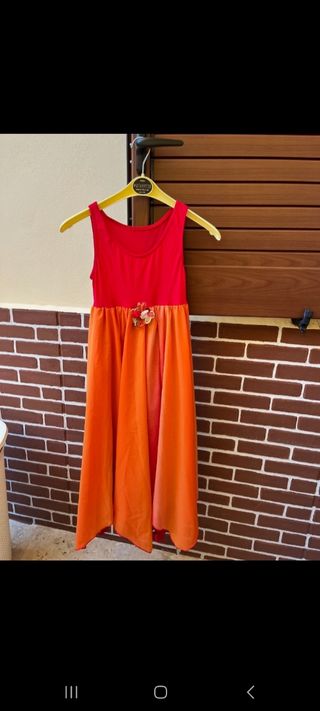 Vestito Carnevale Principessa Fuoco Arancione Ross