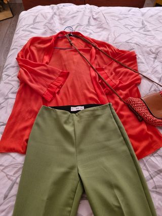 Conjunto chaqueta y pantalón + bolso