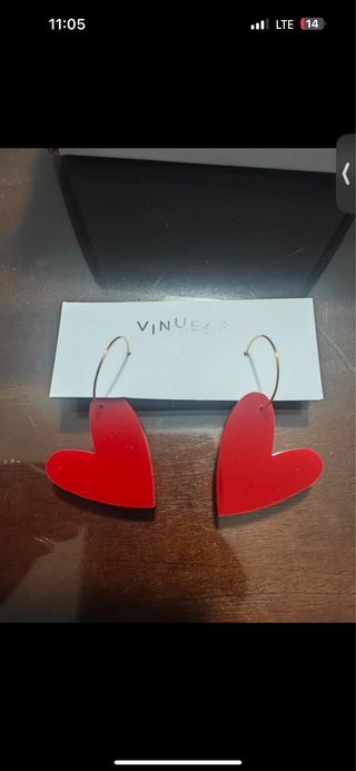 Pendientes Corazón Rojo Vinuesa.