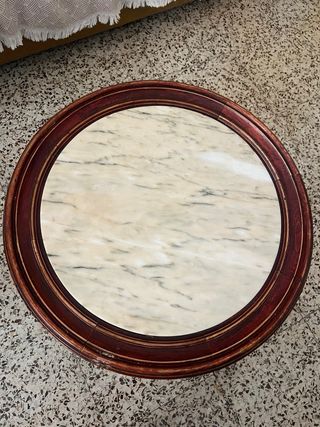 Mesa auxiliar vintage mármol y madera