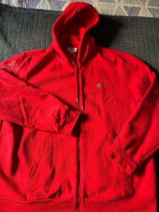 Sudadera Lacoste Roja con Cremallera