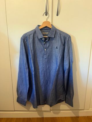 Camisa de lino azul marca Scalpers Talla 40 (M)