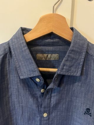 Camisa de lino azul marca Scalpers Talla 40 (M)