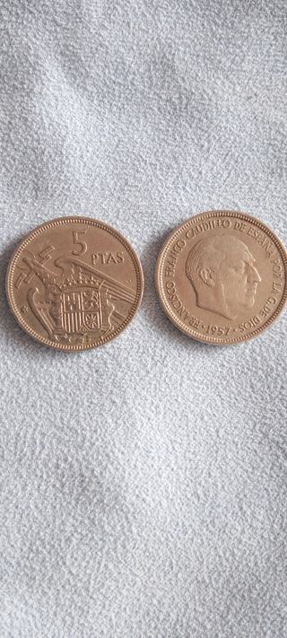 Moneda 5 Ptas Franco 1957