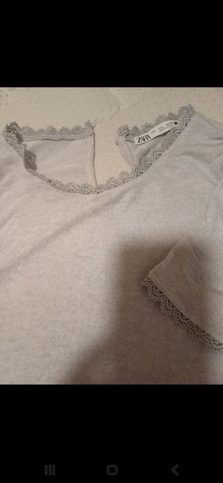 Camiseta Zara Lila Talla L