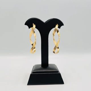 PENDIENTES INFINITO GRECA. Hueco Oro 18k.