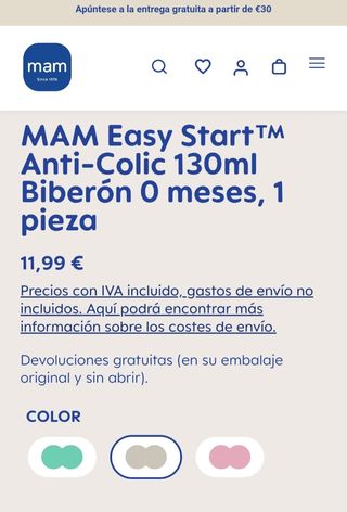 Biberón Mam Recién Nacido 130ml