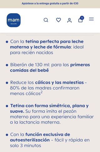 Biberón Mam Recién Nacido 130ml