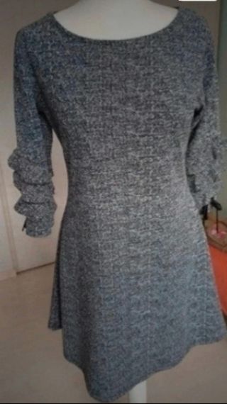 Abito con Rouches Grigio