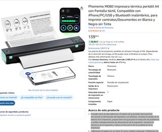 Impresora Térmica Portátil Phomemo M08D