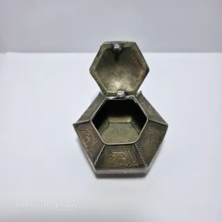 Piccolo portagioie persiano bronzo argentato