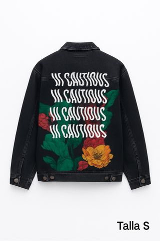 Chaqueta vaquera Zara negra Talla S