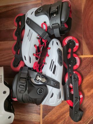 Patines Oxelo Freeride MF500 + Casco Blanco