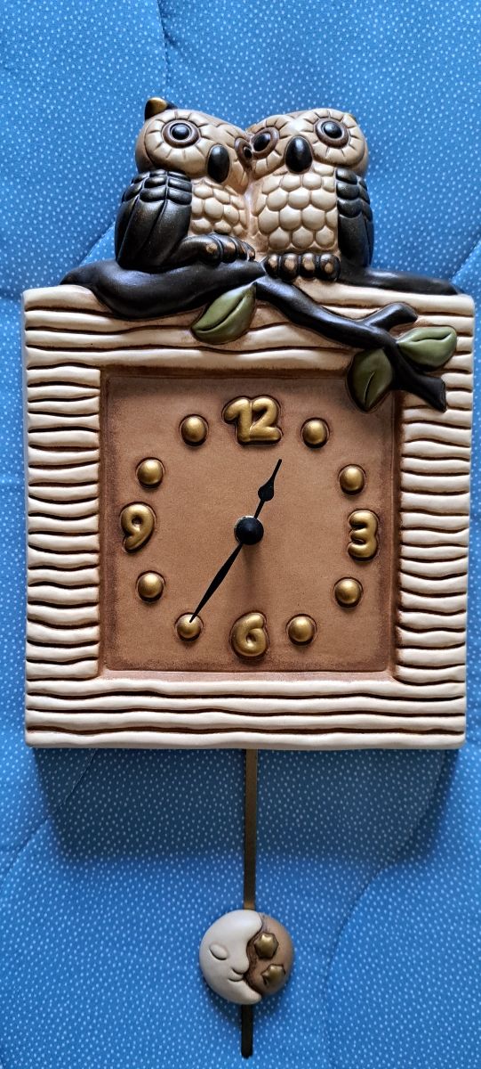 Orologio da parete Thun con gufi e pendolo