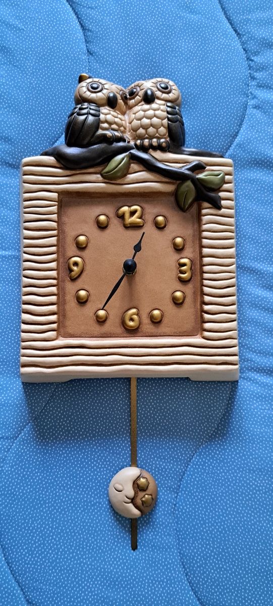 Orologio da parete Thun con gufi e pendolo