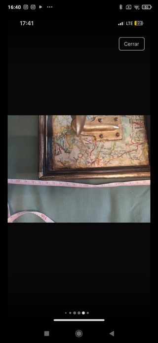 Perchero restaurado mapa antiguo dorado