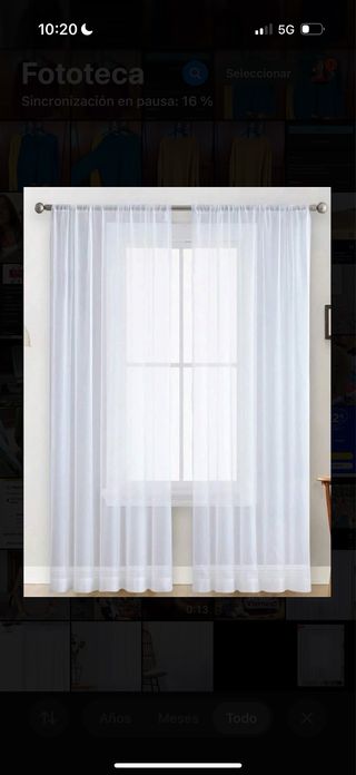 2 Cortinas blancas 250x100cm