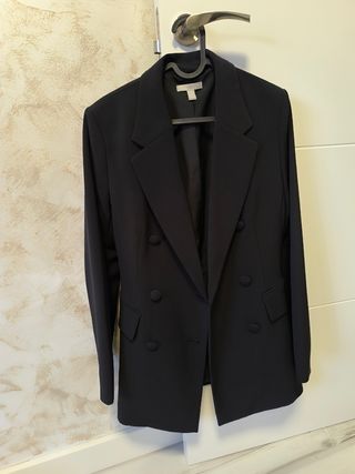 Blazer H&M Negro Doble Botonadura