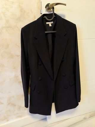 Blazer H&M Negro Doble Botonadura