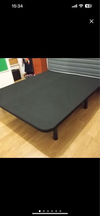 Base somier tapizado negro 

