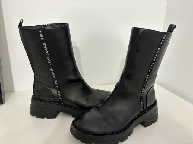 Botas Pepe Jeans Negras Num 40 Cremallera lateral