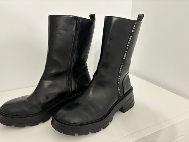 Botas Pepe Jeans Negras Num 40 Cremallera lateral