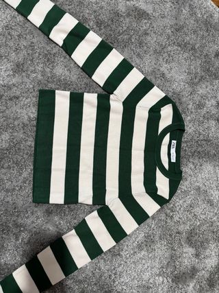 Top Zara - Verde y Blanco