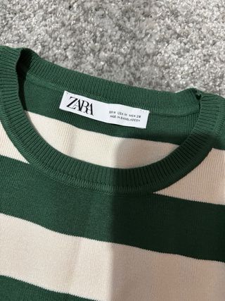 Top Zara - Verde y Blanco