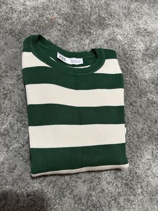 Top Zara - Verde y Blanco