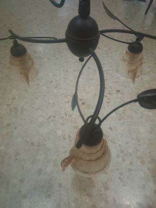 2 Lámparas de Cristal y Metal