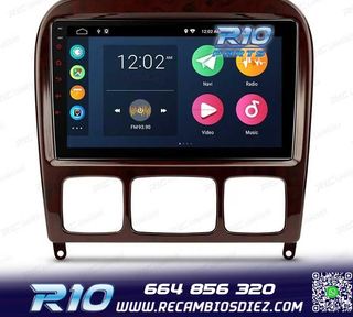RADIO GPS ANDROID 13 PARA MERCEDES CLASE S W220 98-05