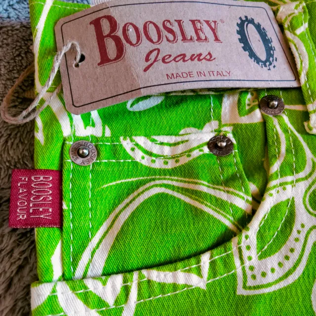 Pantaloni fluo verde acido fantasia floreale