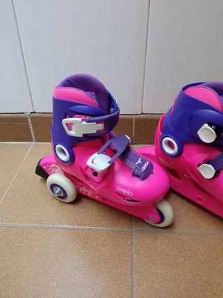 Patines Oxelo niña rosas y
   morados del 26 al 28