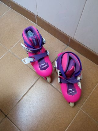 Patines Oxelo niña rosas y
   morados del 26 al 28