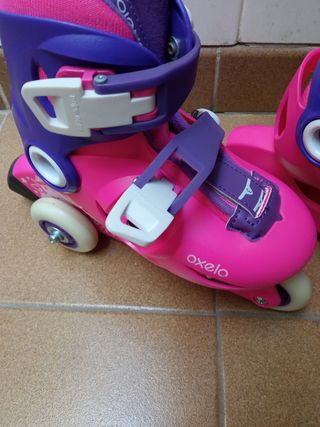 Patines Oxelo niña rosas y
   morados del 26 al 28