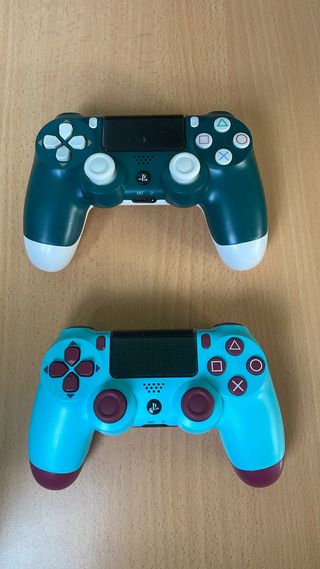 Lote 2 Mandos PS4, mando turquesa + mando verde 