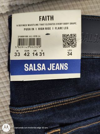 Pantalón Salsa Jeans Faith Talla 42 Azul