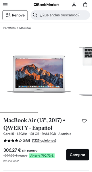 Macbook Air 2017 “13 i7 8GB