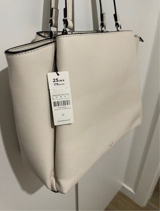 Bolso Parfois Beige/Blanco con etiqueta
