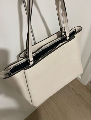 Bolso Parfois Beige/Blanco con etiqueta