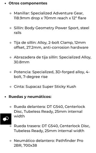 Bicicleta Gravel Specialized Crux DSW Talla M