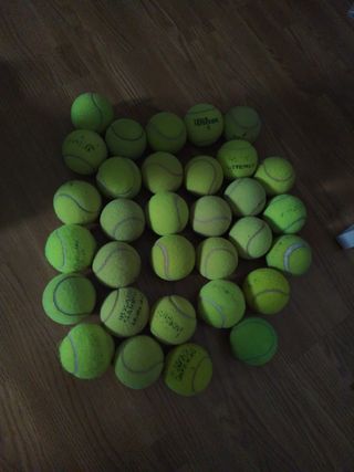 Lote 32 pelotas de tenis usadas