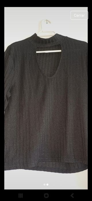 Jersey fiesta brillos negro talla L