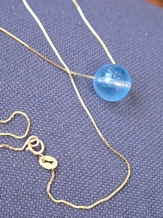 Collana Argento 925 Acquamarina Naturale Blu