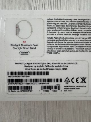 Apple Watch SE 2da Gen Beige/Plata