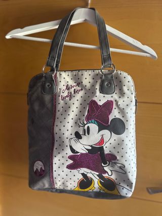 Bolso Minnie Lentejuelas Morado y Blanco