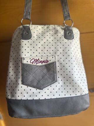 Bolso Minnie Lentejuelas Morado y Blanco