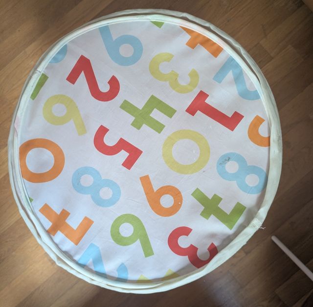 Cesto de arrumação de brinquedo dobrável vermelho