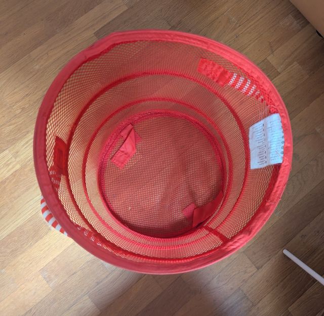 Cesto de arrumação de brinquedo dobrável vermelho