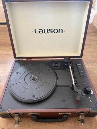 Maletín Tocadiscos Lauson Marrón y Negro